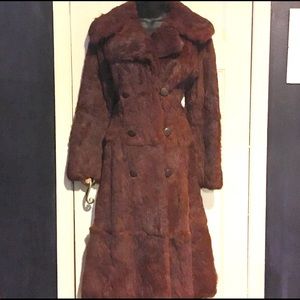 Vintage Wine Fur Coat